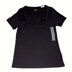 Old Navy Black Ribbed Short Sleeve Tee NWT Size L